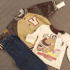 Kids Varsity Jacket and Jeans Set